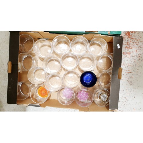 86 - Three boxes of glass, china and assorted. No shipping. Arrange collection or your own packer and shi... 