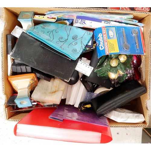 100 - Three boxes of bric-a-brac. No shipping. Arrange collection or your own packer and shipper, please. ... 