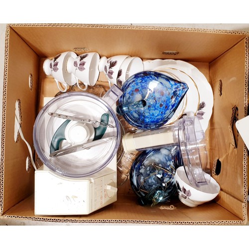 105 - Two boxes of glass, china and assorted. No shipping. Arrange collection or your own packer and shipp... 