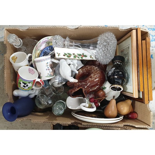 125 - Two boxes of bric-a-brac. No shipping. Arrange collection or your own packer and shipper, please. El... 