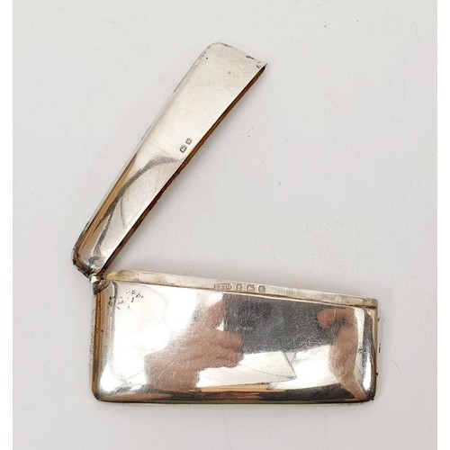 38A - A hallmarked silver card case, length 3.5