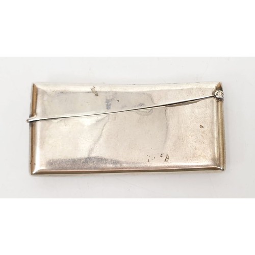 38B - A hallmarked silver card case, length 3.25