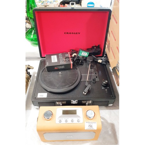 152 - A Crossley portable record player together with a Bush DAB radio. No shipping. Arrange collection or... 