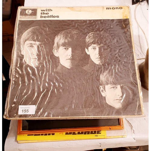 155 - A selection of Beatles memorabilia including With the Beatles vinyl LP. No shipping. Arrange collect... 