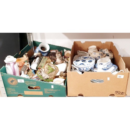 163 - Two boxes of ceramics and assorted. No shipping. Arrange collection or your own packer and shipper, ... 