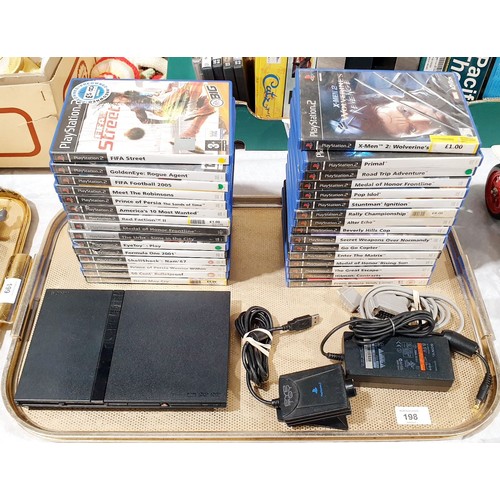 198 - A Sony Playstation 2, an iToy and games. UK shipping £14.