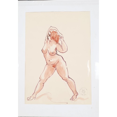 236 - Maurice Colasson (1911-1992): six mounted pen and ink studies of nudes, each stamped, 15.5