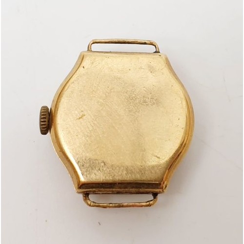 26 - A ladies cocktail watch in a 9ct hallmarked case, weight excluding movement 3.7g. UK shipping £14.