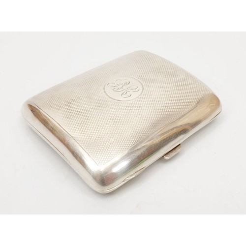 39 - A hallmarked silver cigarette case, Birmingham 1898, maker's mark A&JZ, length 3.5g, weight 114g. UK... 