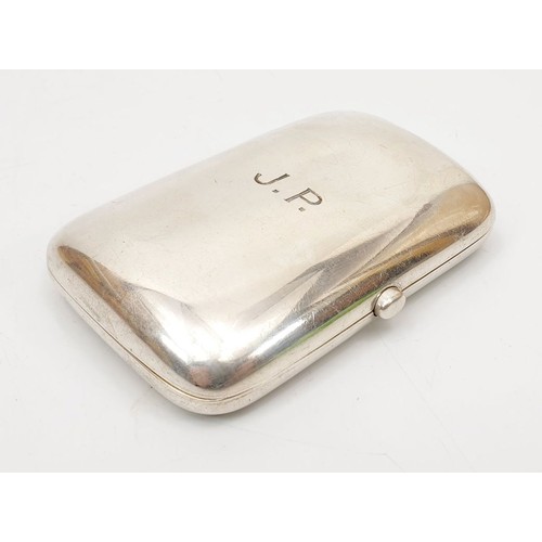 40 - A hallmarked silver cigarette case, length 3.25