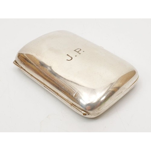 40 - A hallmarked silver cigarette case, length 3.25