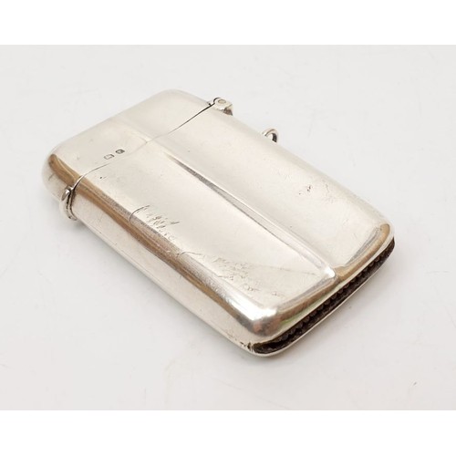 51 - A large silver hallmarked vesta case, length 2.5