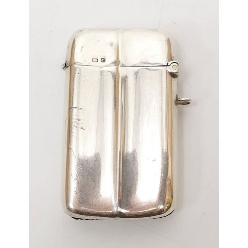 51 - A large silver hallmarked vesta case, length 2.5