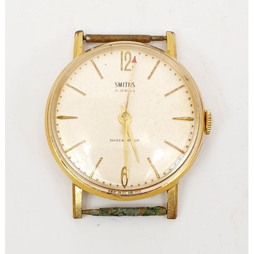 56 - A vintage gentleman's gold plated Smith's mechanical wrist watch. UK shipping £14.