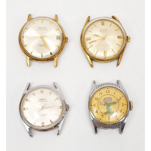 58 - Four vintage gentleman's wrist watches including Oris A/F and a Walt Disney Snow White and the Seven... 