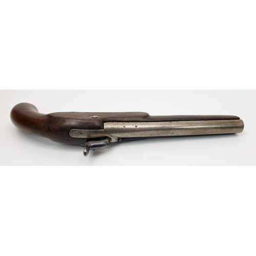 71 - A 19th century military percussion pistol, having full walnut stock, brass furniture, barrel stamped... 