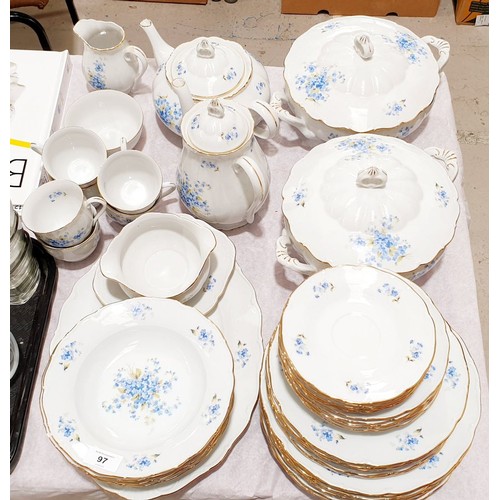 97 - A Blue floral Czech dinner service. No shipping. Arrange collection or your own packer and shipper, ... 