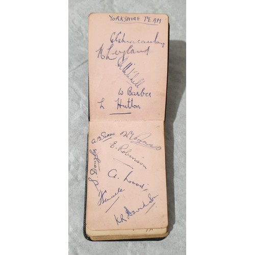 102 - Four vintage autograph books, including the England cricket team which was signed in pencil and has ... 