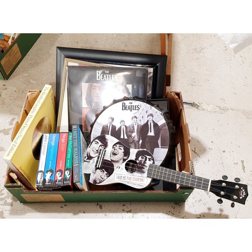 112 - A box of The Beatles memorabilia. No shipping. Arrange collection or your own packer and shipper, pl... 