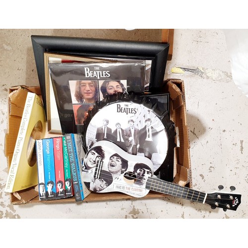 112 - A box of The Beatles memorabilia. No shipping. Arrange collection or your own packer and shipper, pl... 