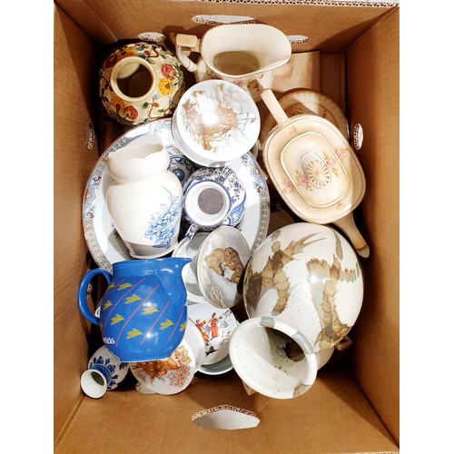 139 - A box of ceramics. No shipping. Arrange collection or your own packer and shipper, please. Electrica... 