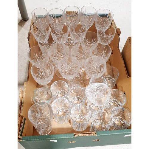 143 - Two boxes of glassware. No shipping. Arrange collection or your own packer and shipper, please. Elec... 