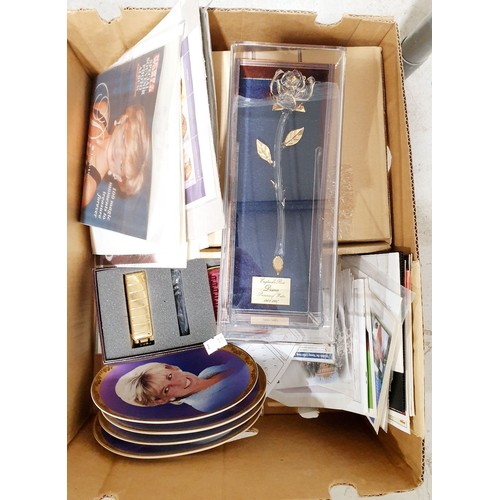 145 - A box of royal commemorative stamps and other royal commemorative ware mainly relating to Princess D... 