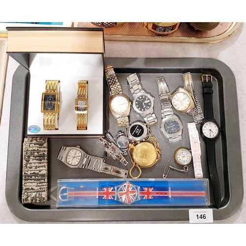 146 - A selection of vintage and later watches. UK shipping £14.