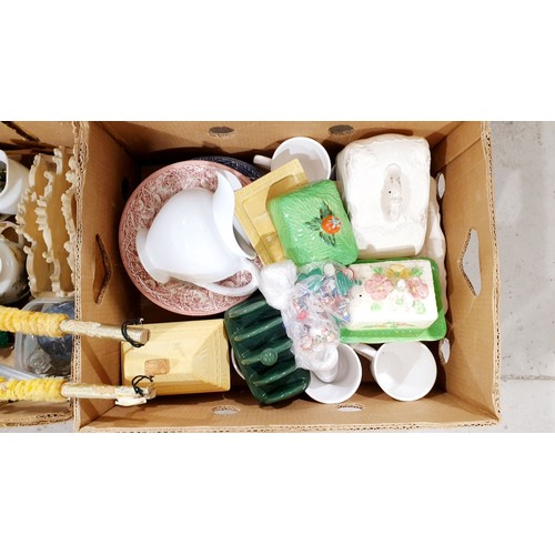 163 - Two boxes of ceramics and assorted. No shipping. Arrange collection or your own packer and shipper, ... 