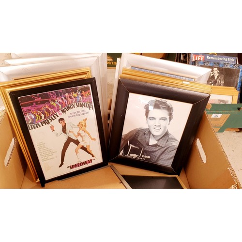 165 - A box of framed Elvis memorabilia. No shipping. Arrange collection or your own packer and shipper, p... 