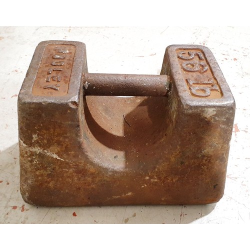 209 - A vintage cast iron Pooley 56lb weight. No shipping. Arrange collection or your own packer and shipp... 