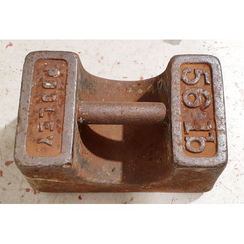 209 - A vintage cast iron Pooley 56lb weight. No shipping. Arrange collection or your own packer and shipp... 