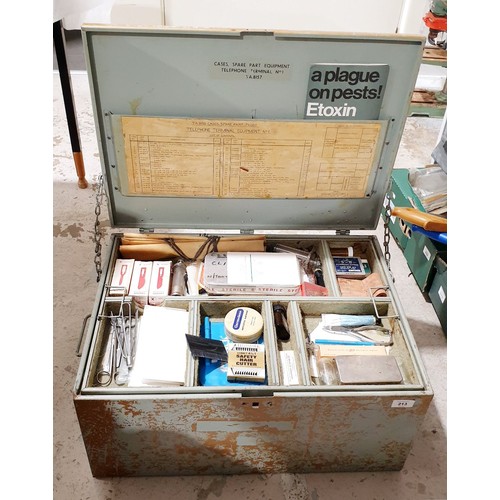 213 - A metal chest containing medical and first aid items, width 24