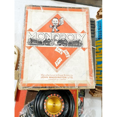 232 - A vintage Monopoly c.1930s, other vintage board games and vintage reel-to-reel tape. No shipping. Ar... 