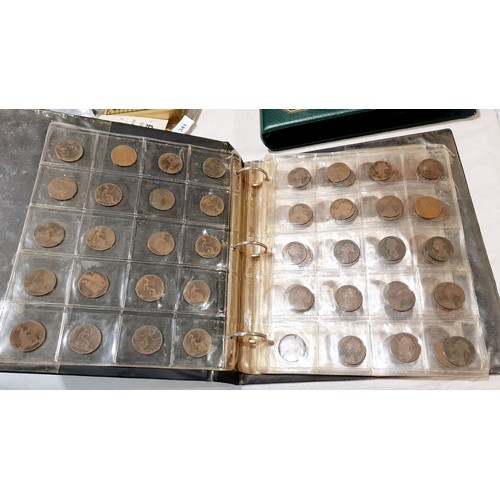 337 - An album of over 120 Victorian pennies. UK shipping £14.