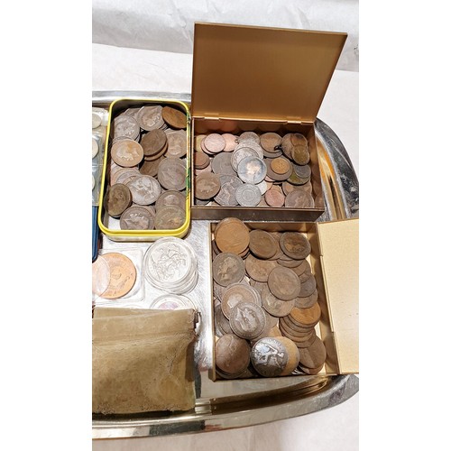 341 - A selection of coins including Georgian and later silver content coins. UK shipping £14.