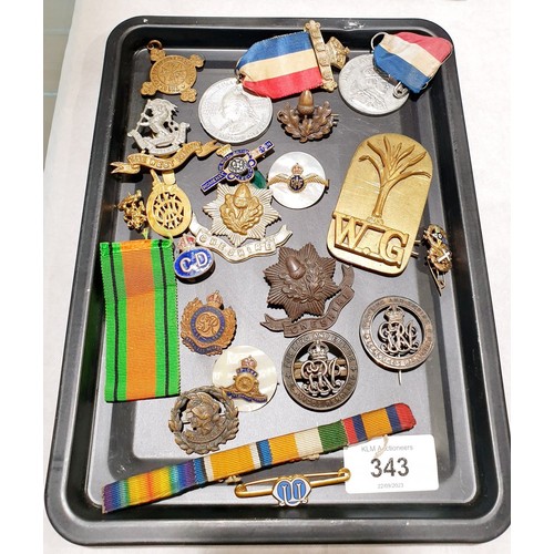 343 - Military insignia and badges. UK shipping £14.