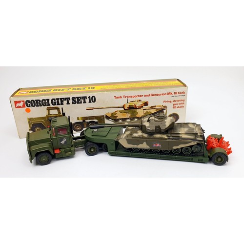 16 - A vintage boxed Corgi Tank Transporter And Centurion MK. III Tank Gift Set No. 10. UK shipping £14. ... 