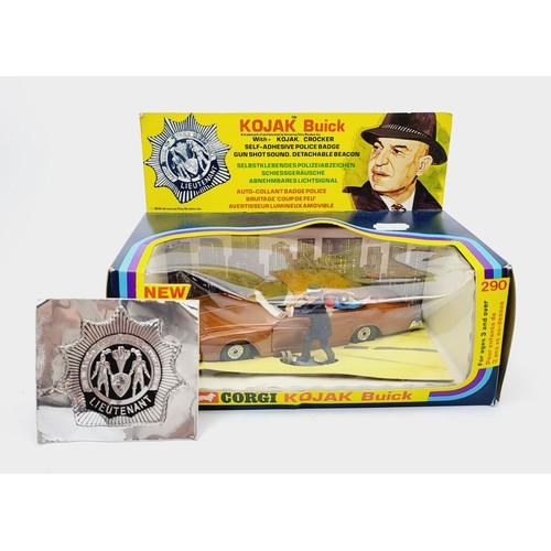 61 - A vintage boxed Corgi Kojak Buick, 290. UK shipping £14. We combine shipping.