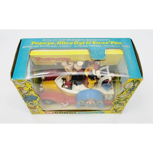 70 - A vintage boxed Corgi Popeye Paddle-Wagon, 802. UK shipping £14. We combine shipping.