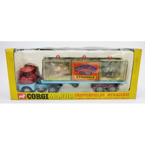 75 - A vintage boxed Corgi Chipperfield's Menagerie Scammel Handyman MK. 3 Tractor Unit & Trailer, 1139. ... 