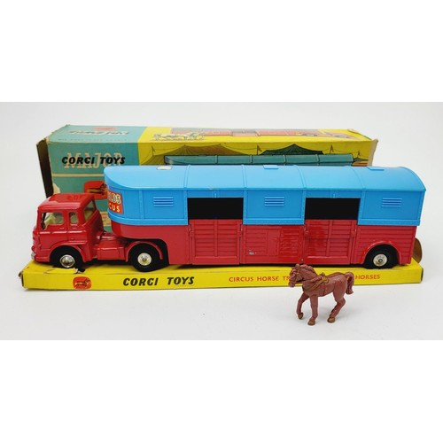 80 - A vintage boxed Corgi Circus Horse Transporter with Horses, 1130. UK shipping £14. We combine shippi... 