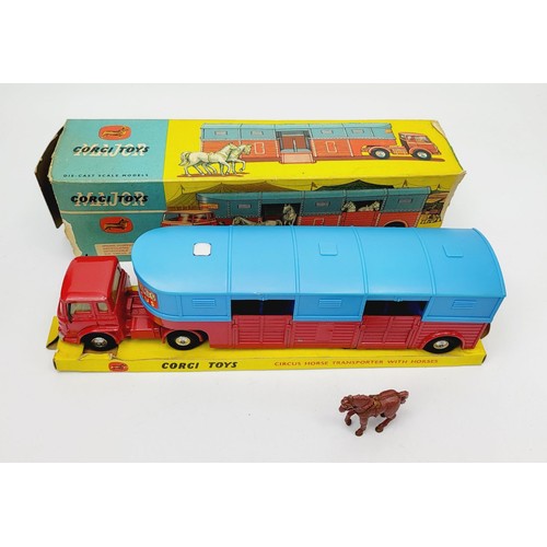 80 - A vintage boxed Corgi Circus Horse Transporter with Horses, 1130. UK shipping £14. We combine shippi... 