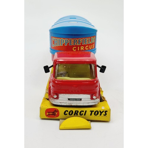 80 - A vintage boxed Corgi Circus Horse Transporter with Horses, 1130. UK shipping £14. We combine shippi... 