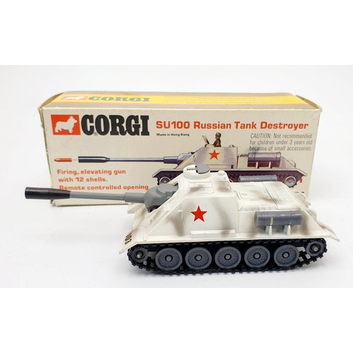 22 - A vintage boxed Corgi SU100 Tank Destroyer, 905. UK shipping £14. We combine shipping.