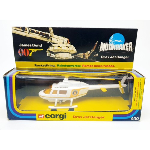 30 - A vintage boxed Corgi Moonraker Drax Jet Ranger, 930. UK shipping £14. We combine shipping.