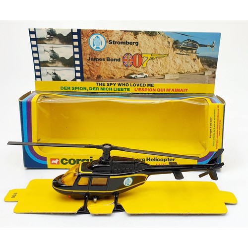 31 - A vintage boxed Corgi The Spy Who Loved Me Stromberg Helicopter, 926. UK shipping £14. We combine sh... 