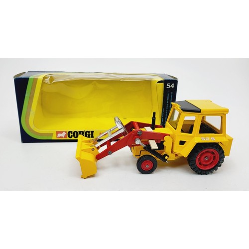 95 - A vintage boxed Corgi Massey Ferguson MF 50B Tractor with Shovel, 54. UK shipping £14. We combine sh... 