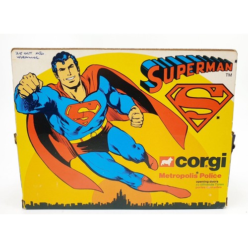 43 - A vintage boxed Corgi Superman Metropolis Police car, 260. UK shipping £14. We combine shipping.