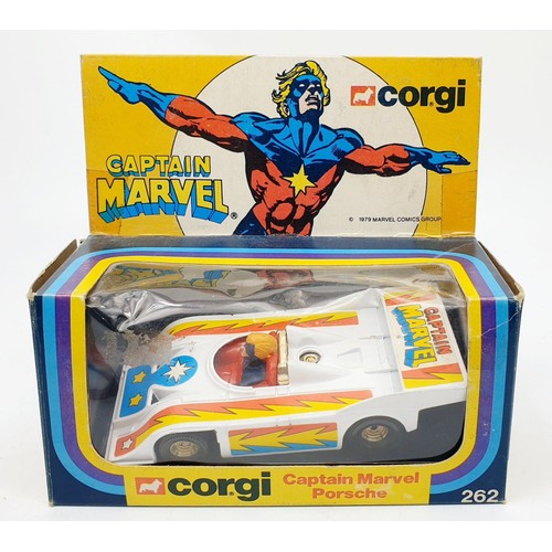 47 - A vintage boxed Corgi Captain Marvel Porsche, 262. UK shipping £14. We combine shipping.